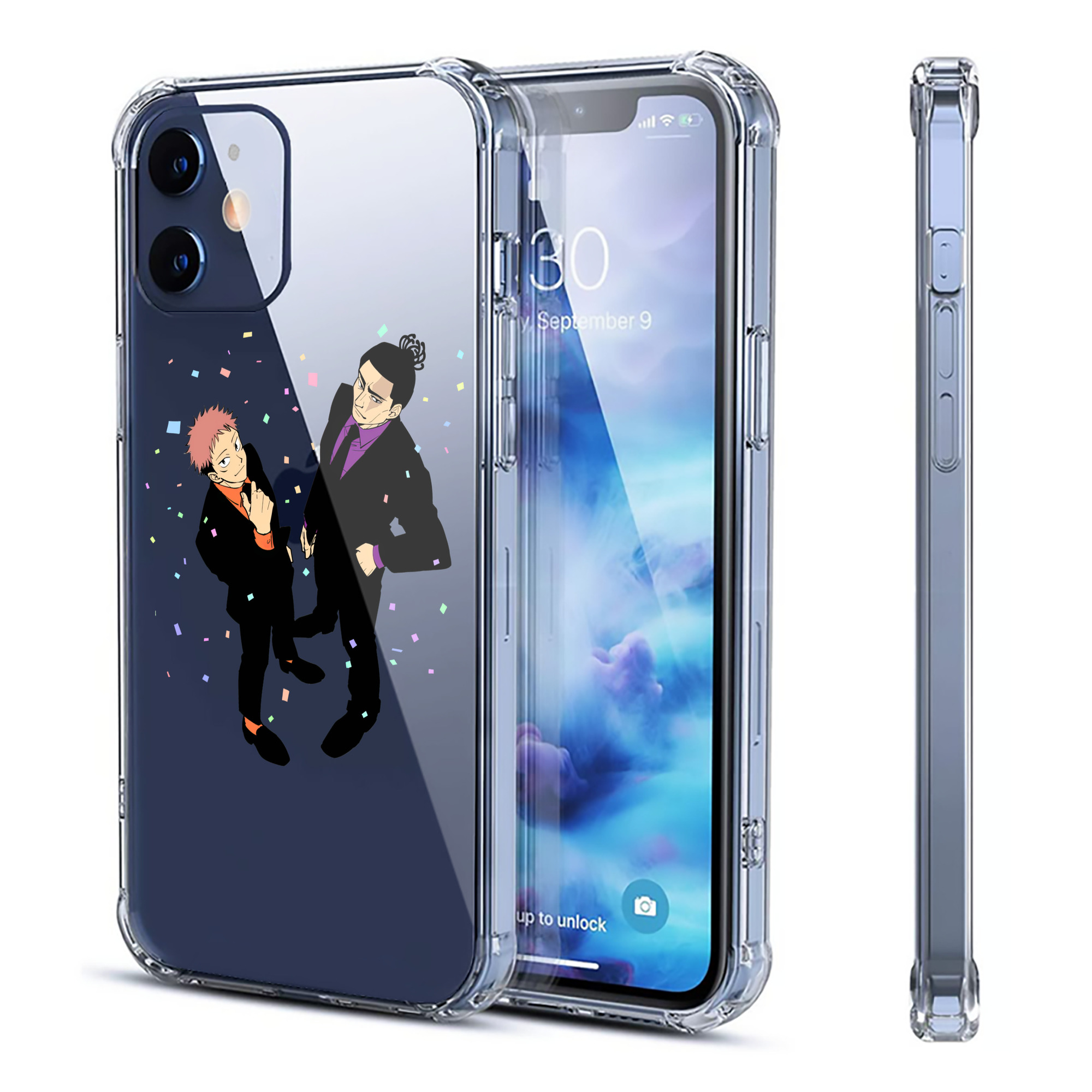 （画像用） 呪術廻戦 Jujutsu Kaisen 【iPhone 12シリーズ対応】透明スマホケース（クリアソフトケース）